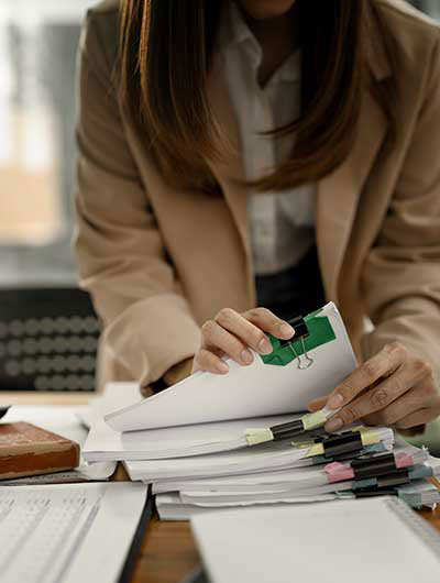 woman filing papers